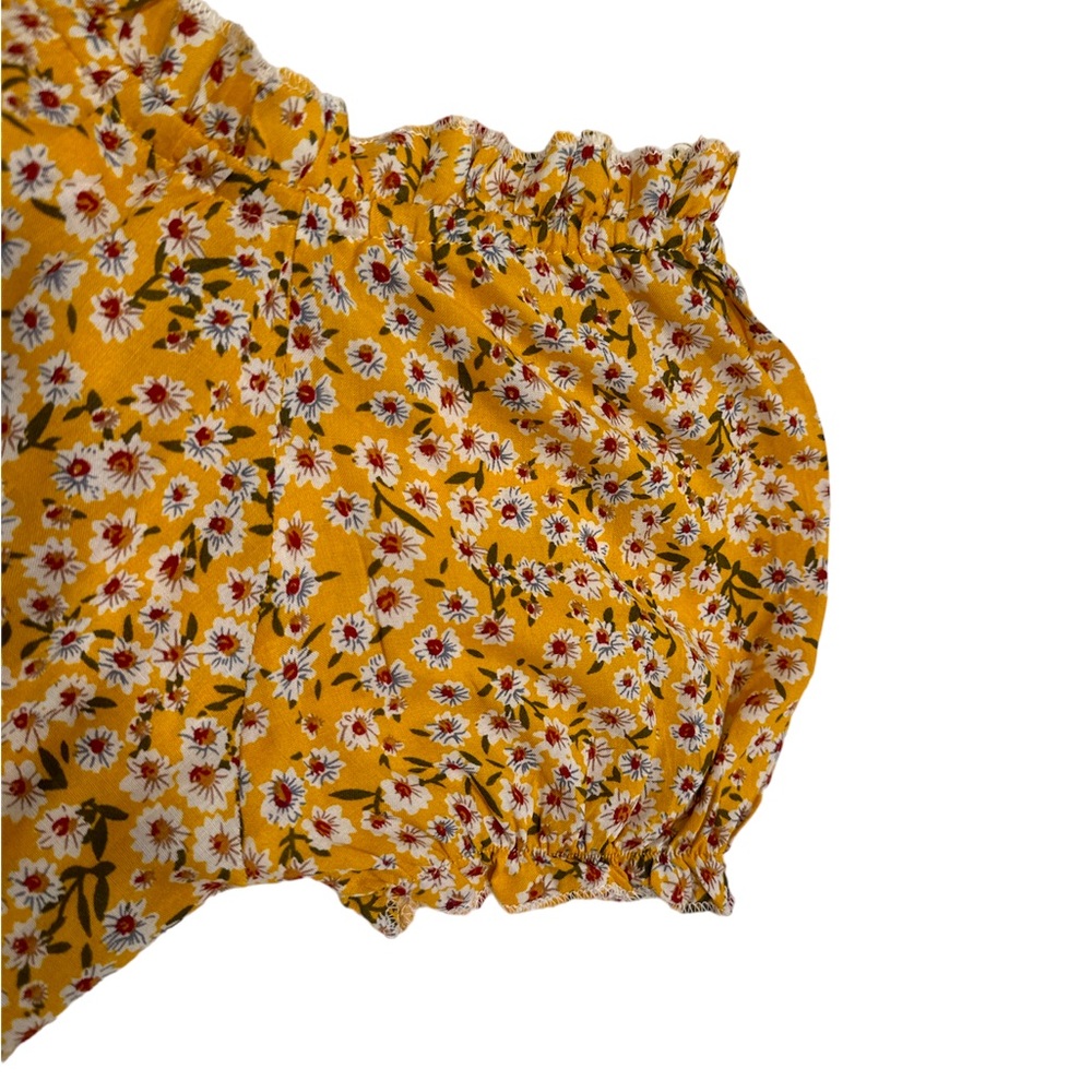 Princess polly summer yellow Floral Casia Mini Dress, Puff Sleeves dress US 0 - Picture 3 of 9